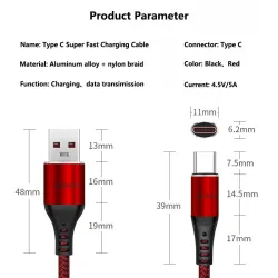 Pikalataus / datakaapeli - USB Type-C - 5A