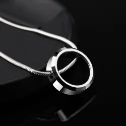 CollarColgante redondo Trendy - con cadena de acero titanio - unisex