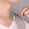 Pendentif rond tendance - avec chaîne en acier au titane - unisexe
