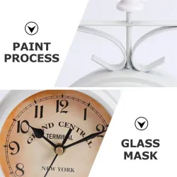 Orologio da parete antico - bifacciale - ferro bianco