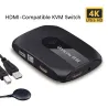 HDMI KVM-switch - med förlängare - 4 USB 2.0 - 4K30Hz 1080P60Hz