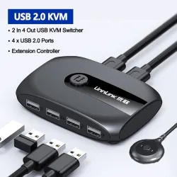 Switch KVM - USB 2.0 / 3.0 - per Windows 10 / PC / tastiera / mouse / stampante - condivisione / abbinamento