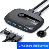 KVM-switch - USB 2.0 / 3.0 - för Windows 10 / PC / tangentbord / mus / skrivare - delning / parning