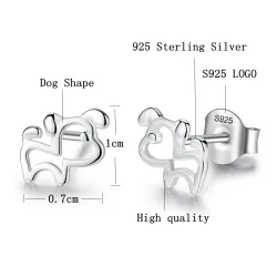 Små hundeformede øredobber - 925 sterling sølv