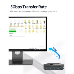 Switch KVM - USB 2.0 / 3.0 - per Windows 10 / PC / tastiera / mouse / stampante - condivisione / abbinamento