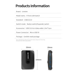 Switch KVM - USB 2.0 / 3.0 - per Windows 10 / PC / tastiera / mouse / stampante - condivisione / abbinamento