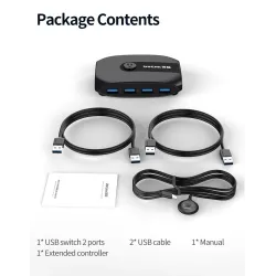 Switch KVM - USB 2.0 / 3.0 - per Windows 10 / PC / tastiera / mouse / stampante - condivisione / abbinamento