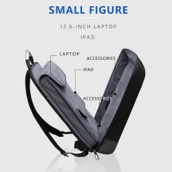 Elegant laptop-ryggsekk - ekstra tynn - vanntett - med USB-ladeport