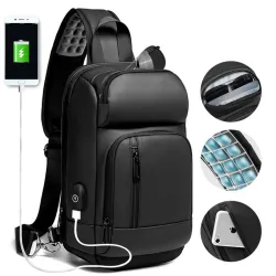 Borsa per laptop a tracolla alla moda - zaino con porta di ricarica USB - impermeabile