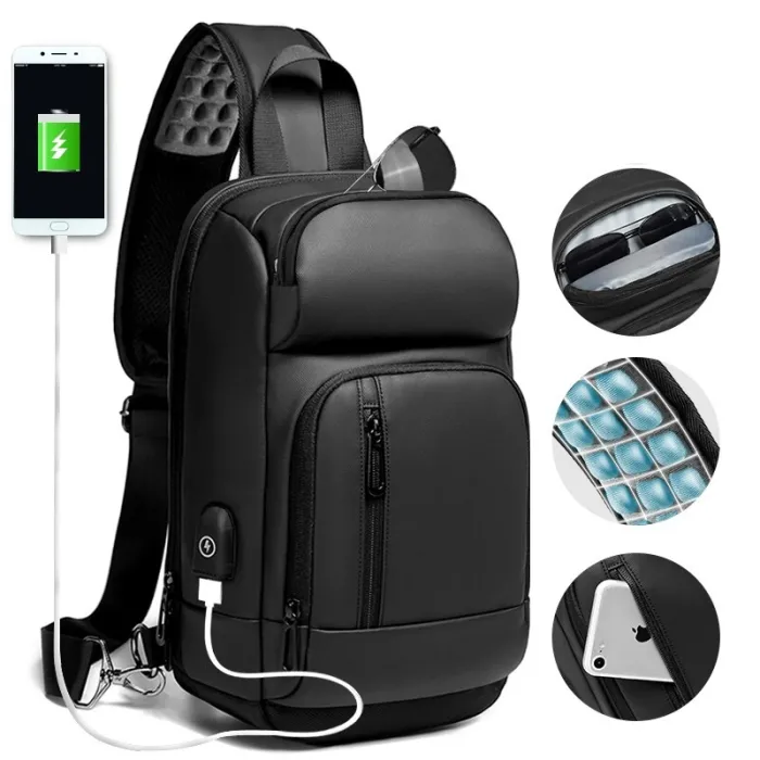 Modieuze schouder laptoptas - rugzak met USB-oplaadpoort - waterdichtRugzakken