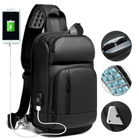 Borsa per laptop a tracolla alla moda - zaino con porta di ricarica USB - impermeabile