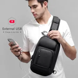 Modna torba na laptopa na ramię - plecak z portem USB do ładowania - wodoodpornyPlecaki