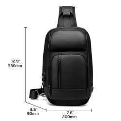 Trendig axelväska för laptop - ryggsäck med USB-laddningsport - vattentät