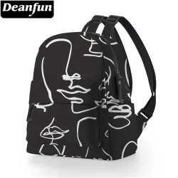 Mini sac à dos tendance - imperméable - visage abstrait imprimé