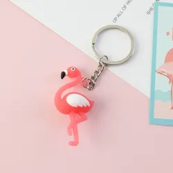 Flamingo nøkkelringer - 6 stk