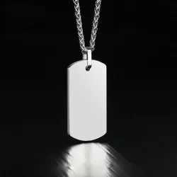 CollaresColgante de tungsteno - con piedra incrustada - collar de cadena de acero de titanio