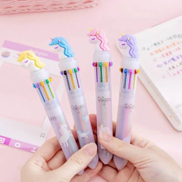 Multi gekleurde gelpen - met flamingo - 10 inktkleurenPennen & Potloden