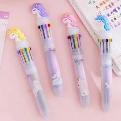 Multi gekleurde gelpen - met flamingo - 10 inktkleurenPennen & Potloden