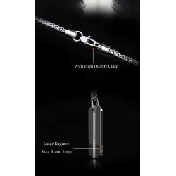 CollaresColgante de tungsteno - con piedra incrustada - collar de cadena de acero de titanio