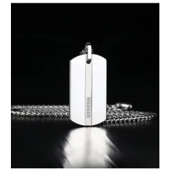 Tungsten pendant - with inlay stone - titanium steel chain necklaceNecklaces