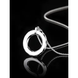 CollaresColgante de tungsteno redondo de moda - con collar de acero de titanio