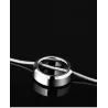 Pendentif rond tendance - avec chaîne en acier au titane - unisexe