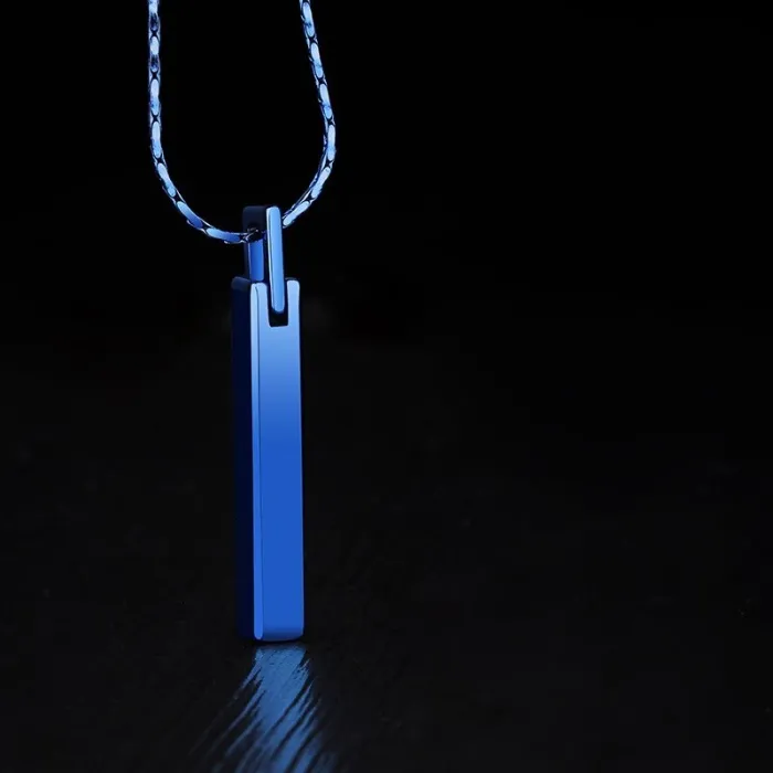 Klassischer stabförmiger Anhänger - mit Kette - Wolfram - Unisex