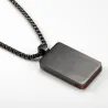 Natural black tiger eye stone pendant - with chain - stainless steelNecklaces