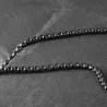 CollarColgante de piedra ojo de tigre negro natural - con cadena - acero inoxidable