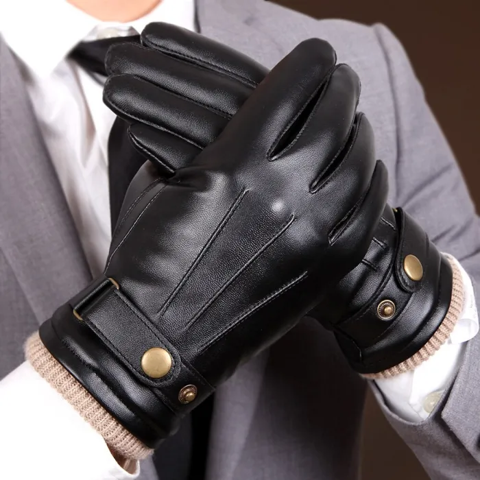 GuantesGuantes de invierno negros - con función de pantalla táctil - cuero