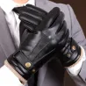 Black winter gloves - with touch screen function - leatherGloves