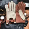 Korte kjørehansker - geiteskinn / strikket - unisex