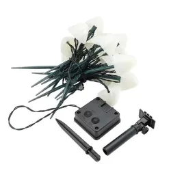 Solar string lys - LED - med pinde - vandtæt - svampe formet