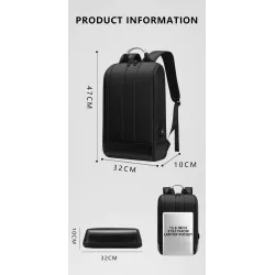 Elegant laptop-ryggsekk - ekstra tynn - vanntett - med USB-ladeport