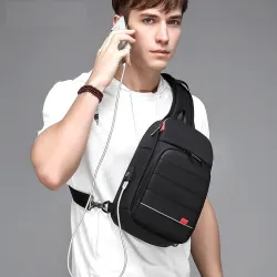Multifunctionele crossbodytas - 9,7" laptoprugzak - met USB-oplaadpoort - waterdichtRugzakken