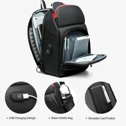 Monitoiminen crossbody-laukku - 9,7" kannettavan tietokoneen reppu - USB-latausportilla - vedenpitävä