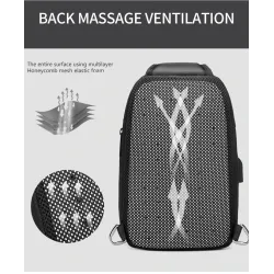 Multifunktions crossbody-väska - 9,7" laptop-ryggsäck - med USB-laddningsport - vattentät