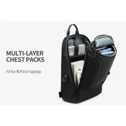 Trendig crossbody-väska - ryggsäck för 9,7" iPad - med USB-laddningsport - vattentät