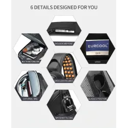 Trendig crossbody-väska - ryggsäck för 9,7" iPad - med USB-laddningsport - vattentät