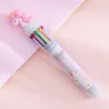 Caneta gel multicolorida - com flamingo - 10 cores de tinta