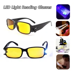 Óculos de leitura - lentes de visão noturna amarelas - com luz LED