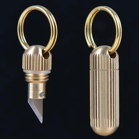 Nøkkelring med minikniv - rustfritt stål