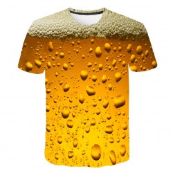 T-shirt impressa em 3D - bolhas de cerveja