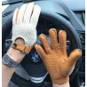 Korte kørehandsker - gedeskind / strikket - unisex
