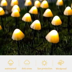 Solar strenglys - LED - med pinner - vanntett - soppformet