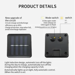 Solar string lys - LED - med pinde - vandtæt - svampe formet
