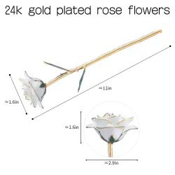 Rose dyppet i 24k gull - med stativ - bursdag / Valentinsdag / bryllupsgave