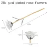 Rose dyppet i 24k gull - med stativ - bursdag / Valentinsdag / bryllupsgave