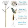 Rose dyppet i 24k gull - med stativ - bursdag / Valentinsdag / bryllupsgave