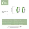 Boucles d'oreilles rondes avec bambou vert - argent sterling 925